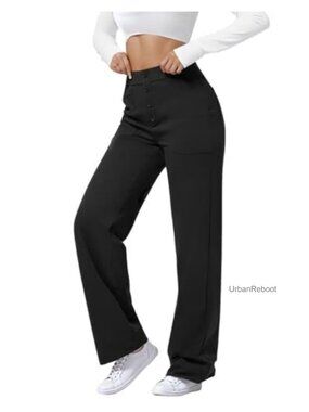 High Waisted Stretchy Pants for Women Work Office Casual Pants with Pockets